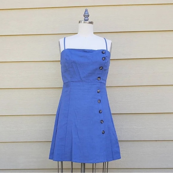 Blue Button Dress - Picture 3 of 6